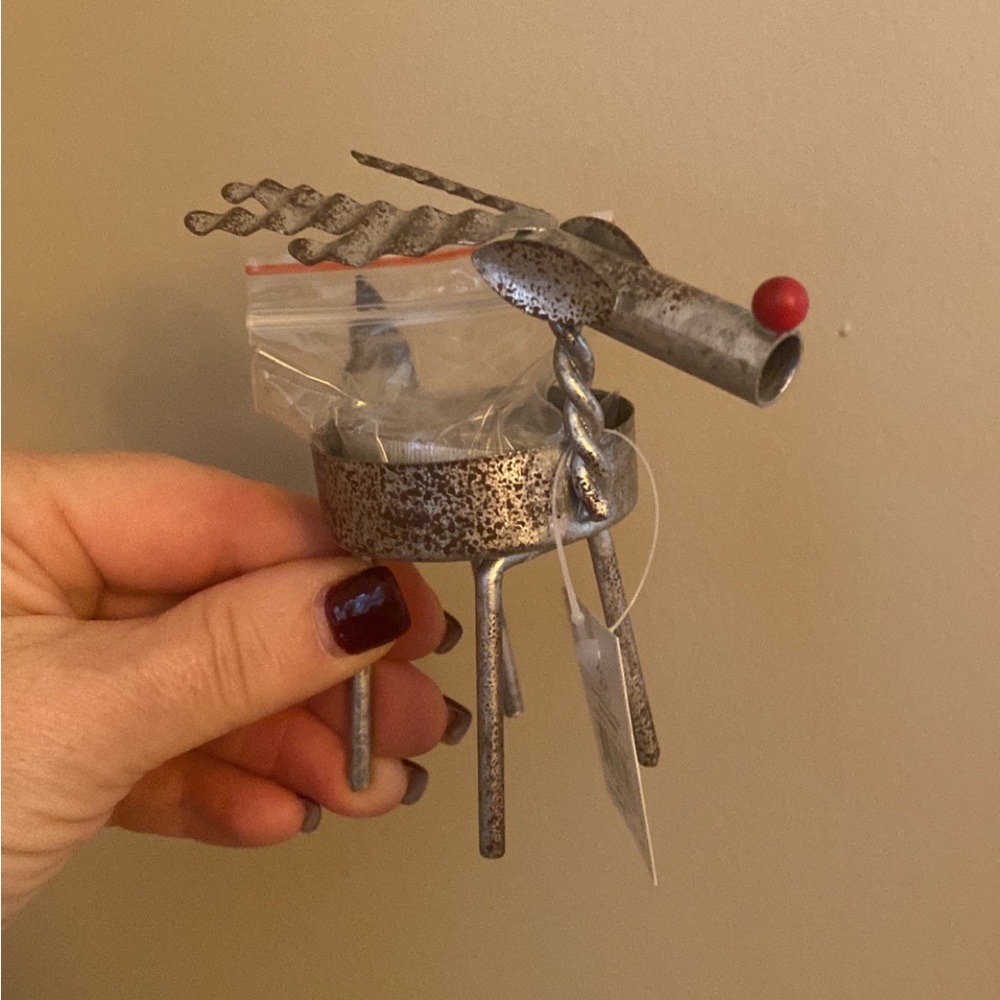 MUD PIE Reindeer Tea Light Holder and Candle NWT